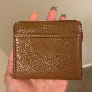 Brown leather fossil wallet